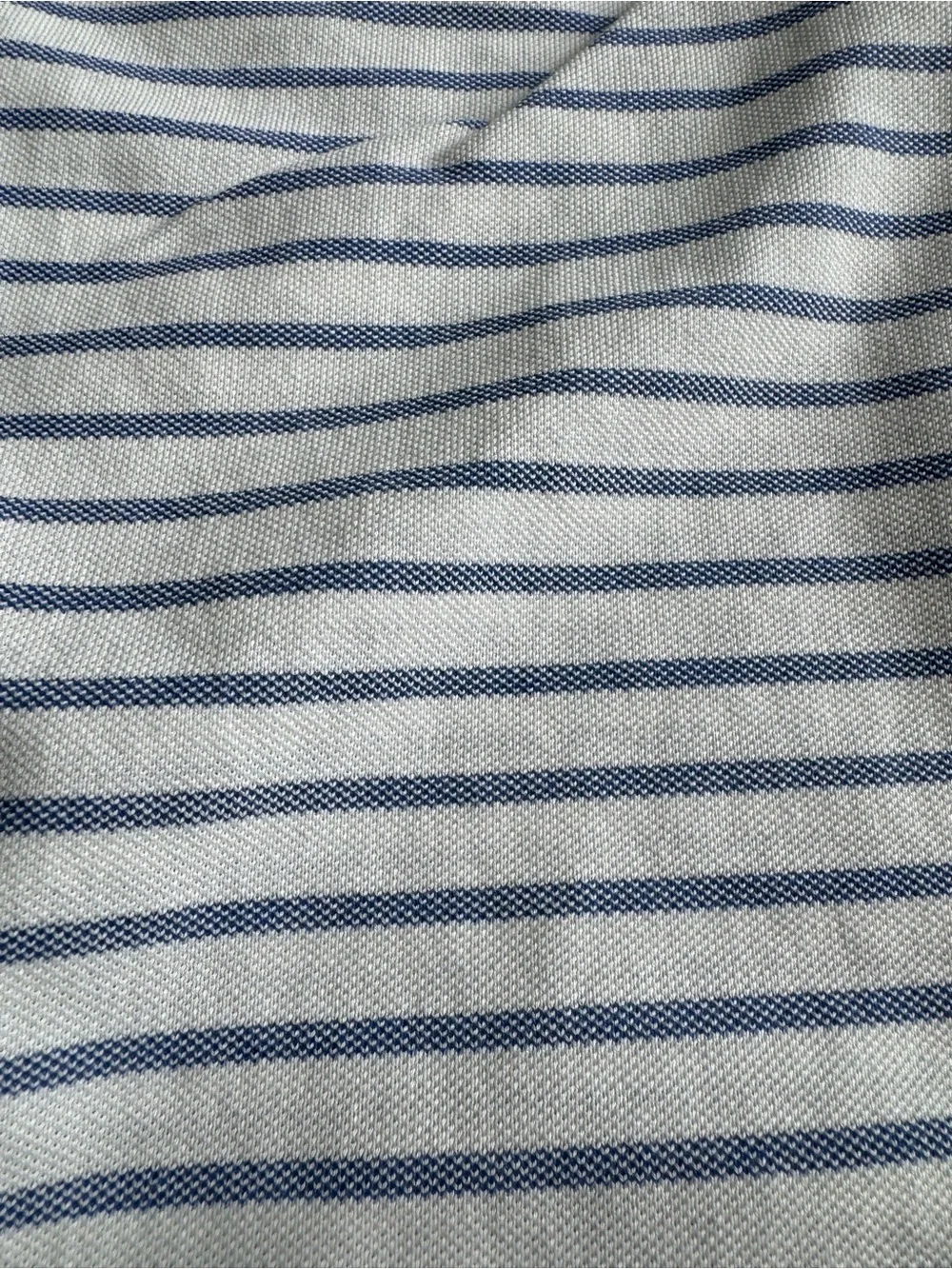 Ralph Lauren White Polo with Light Blue Stripes Knit Oxford Men’s Size Medium